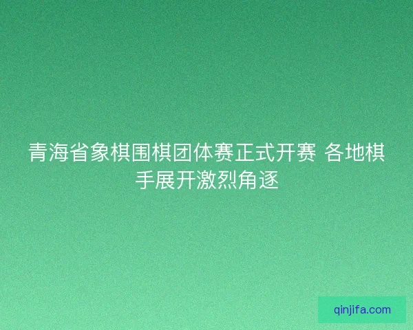 青海省象棋围棋团体赛正式开赛 各地棋手展开激烈角逐